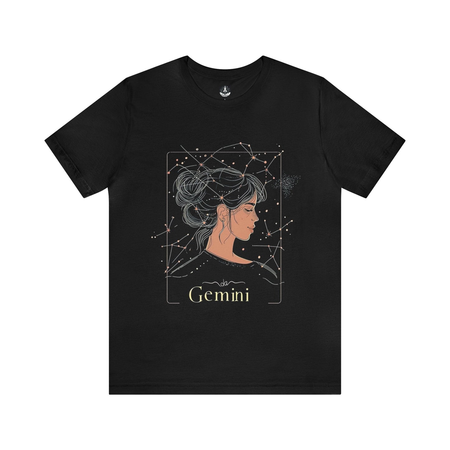 T-Shirt Black / S Gemini Mercurial Magic T-Shirt: Stargazing Elegance for the Twin Souls