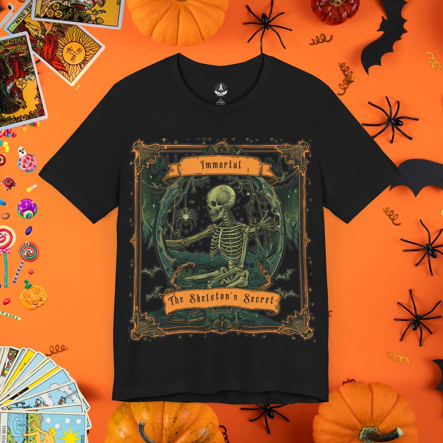 T-Shirt Black / S Immortal Skeleton Tarot Card T-Shirt - Halloween Limited Edition