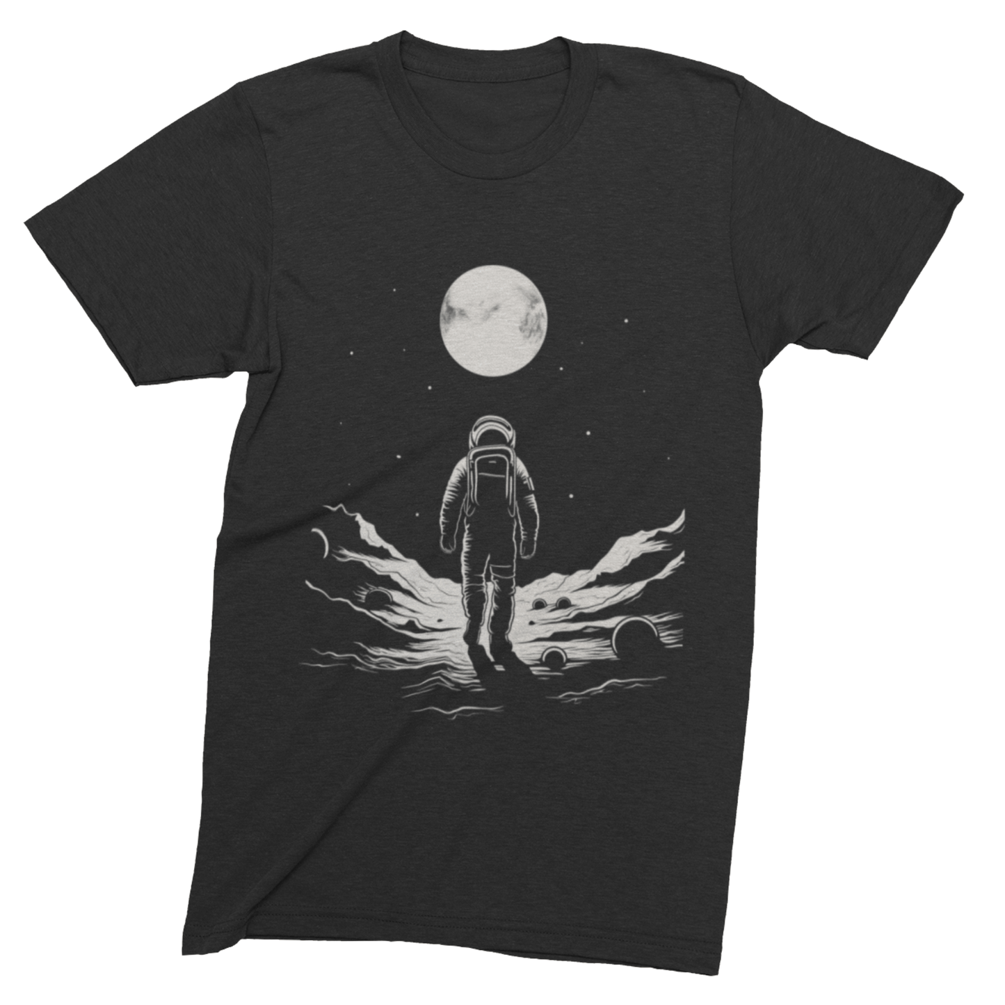 T-Shirt Black / S Lone Astronaut Moon Explorer T-Shirt