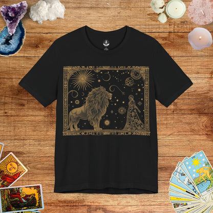 T-Shirt Black / S Majestic Leo Tarot Card T-Shirt