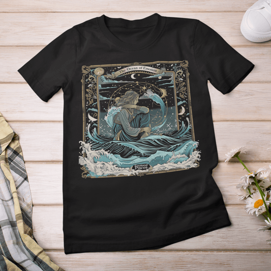 T-Shirt Black / S Ocean Emotion: Pisces Tarot Card T-Shirt