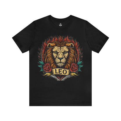 T-Shirt Black / S Old School Leo Heart Tattoo T-Shirt