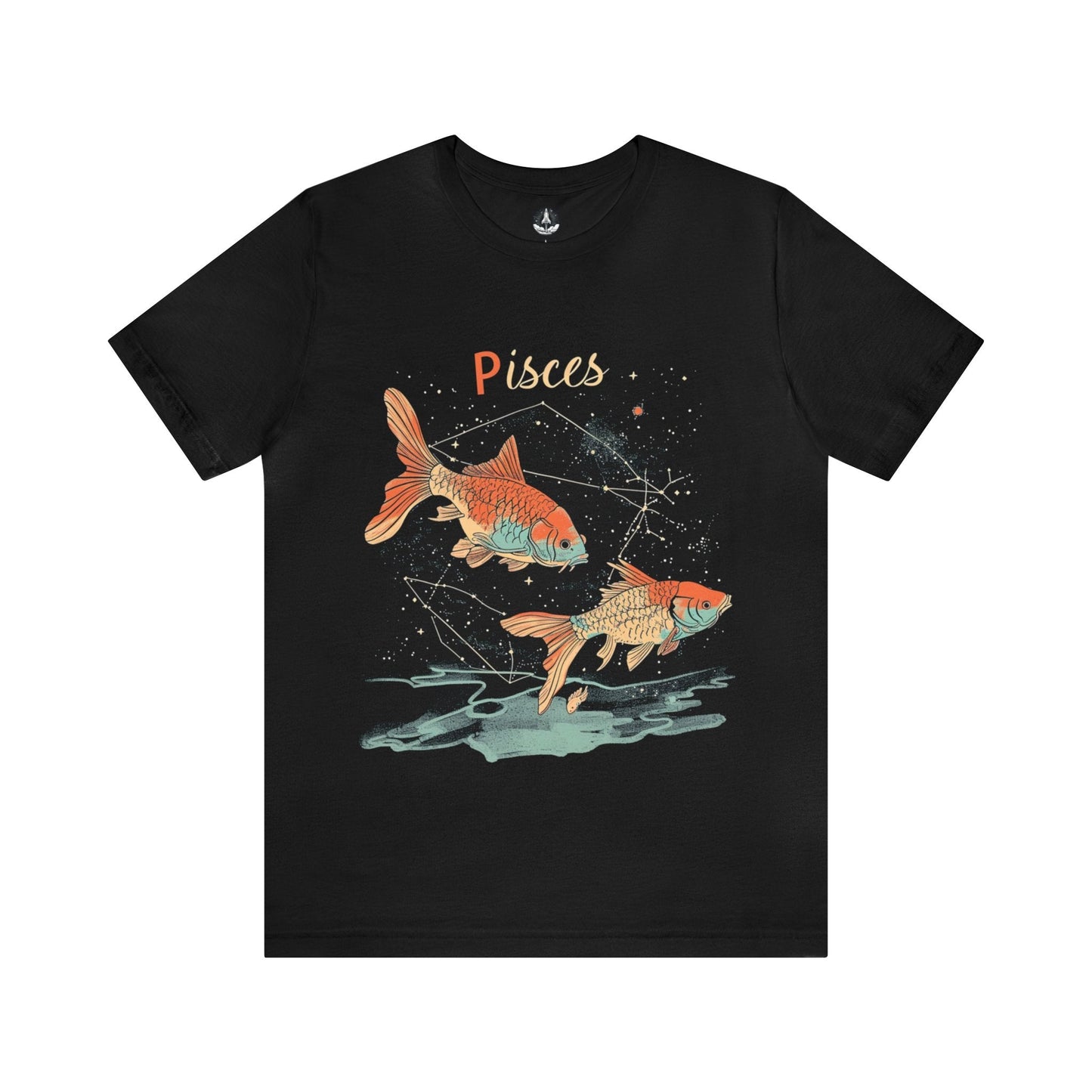 T-Shirt Black / S Pisces Art T-Shirt: Organic Cotton Zodiac Wear
