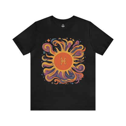 T-Shirt Black / S Pisces Sun Sign Soft T-Shirt: Flow with the Cosmic Current