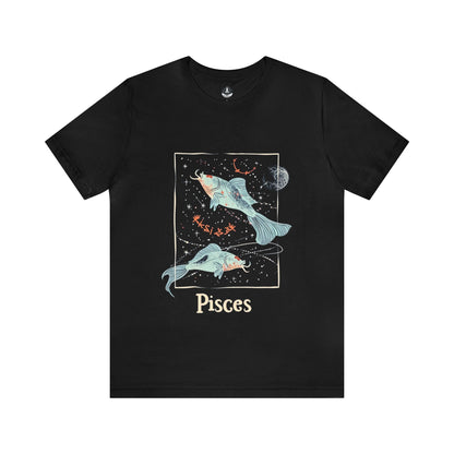 T-Shirt Black / S Pisces T-Shirt: Celestial Soft-Fit for Astrology Lovers