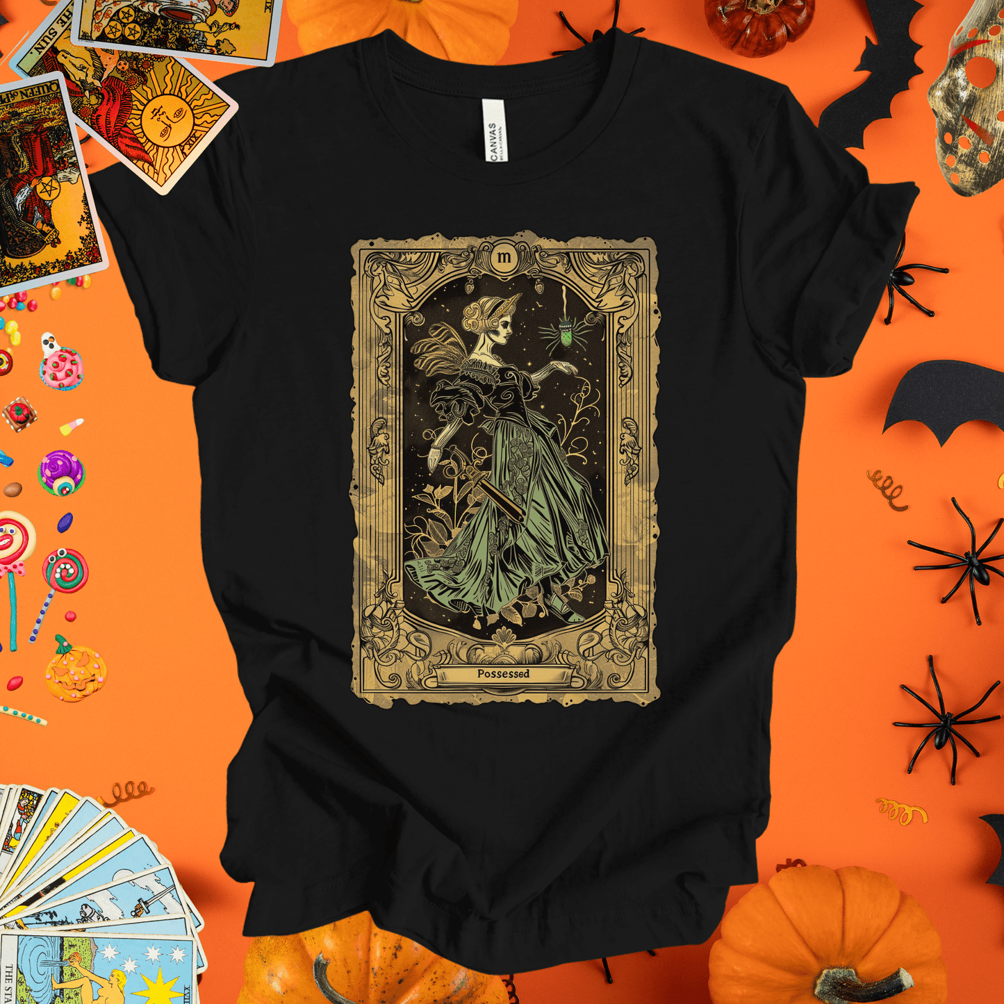 T-Shirt Black / S Possessed Maiden Tarot Card T-Shirt - Halloween Limited Edition