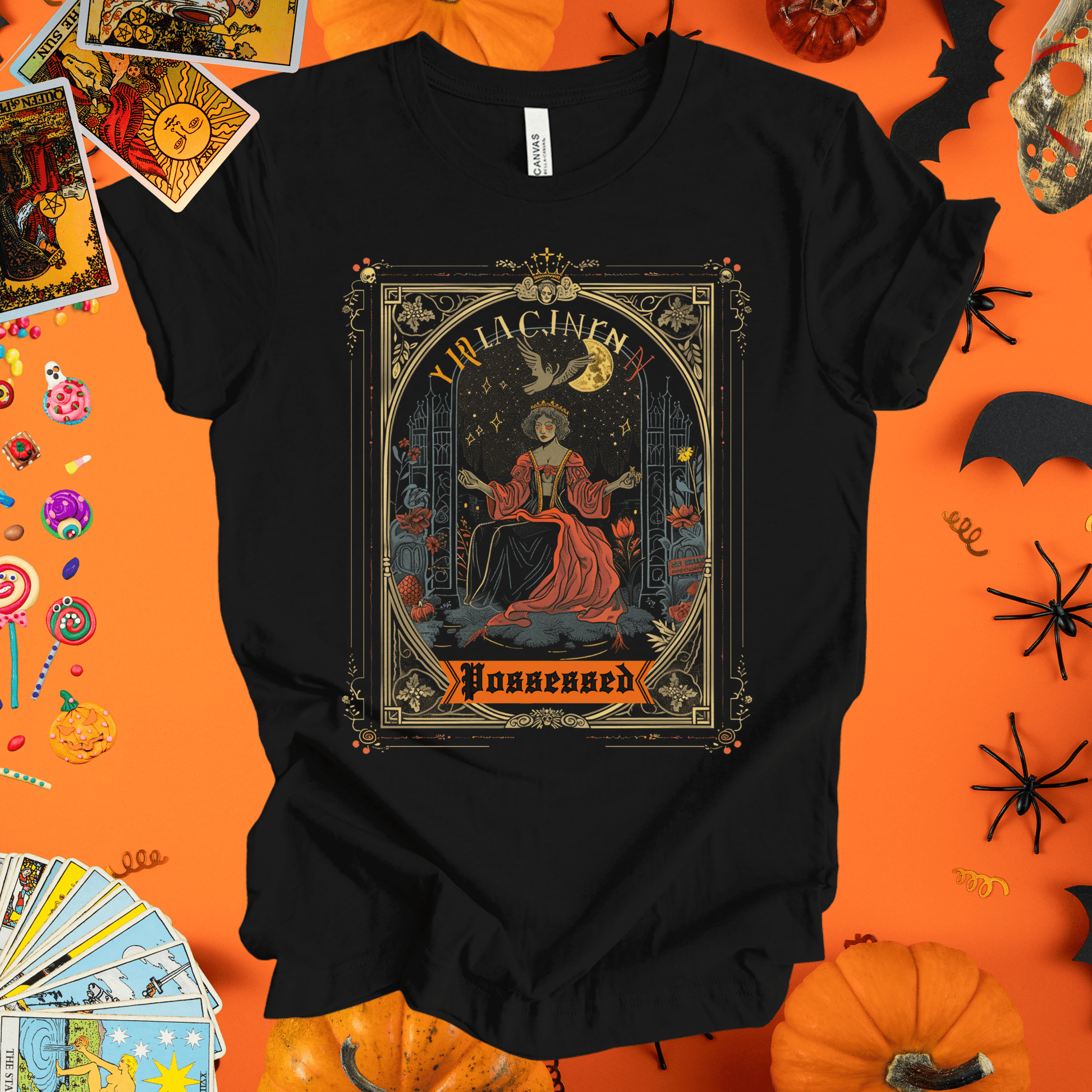 T-Shirt Black / S Possessed Virgo Halloween Tarot Card T-Shirt - Halloween Limited Edition