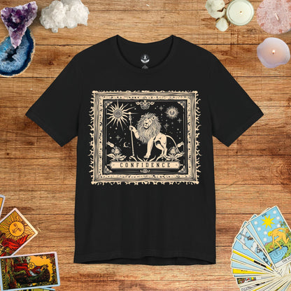 T-Shirt Black / S Royal Confidence Leo Tarot Card T-Shirt