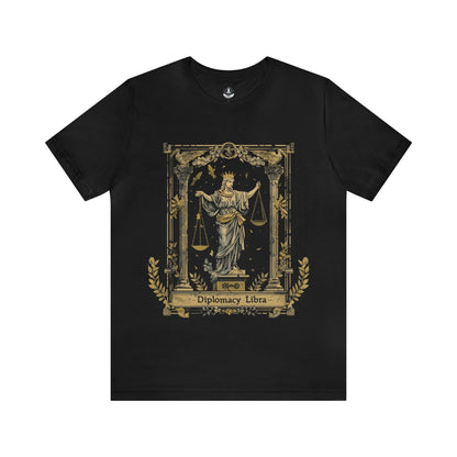 T-Shirt Black / S Scales of Poise Libra Diplomacy Tee: Elegance in Balance