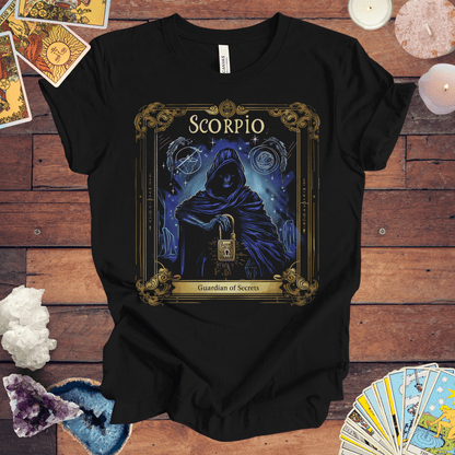 T-Shirt Black / S Scorpio: Guardian of Secrets - Scorpio Tarot Card T-Shirt