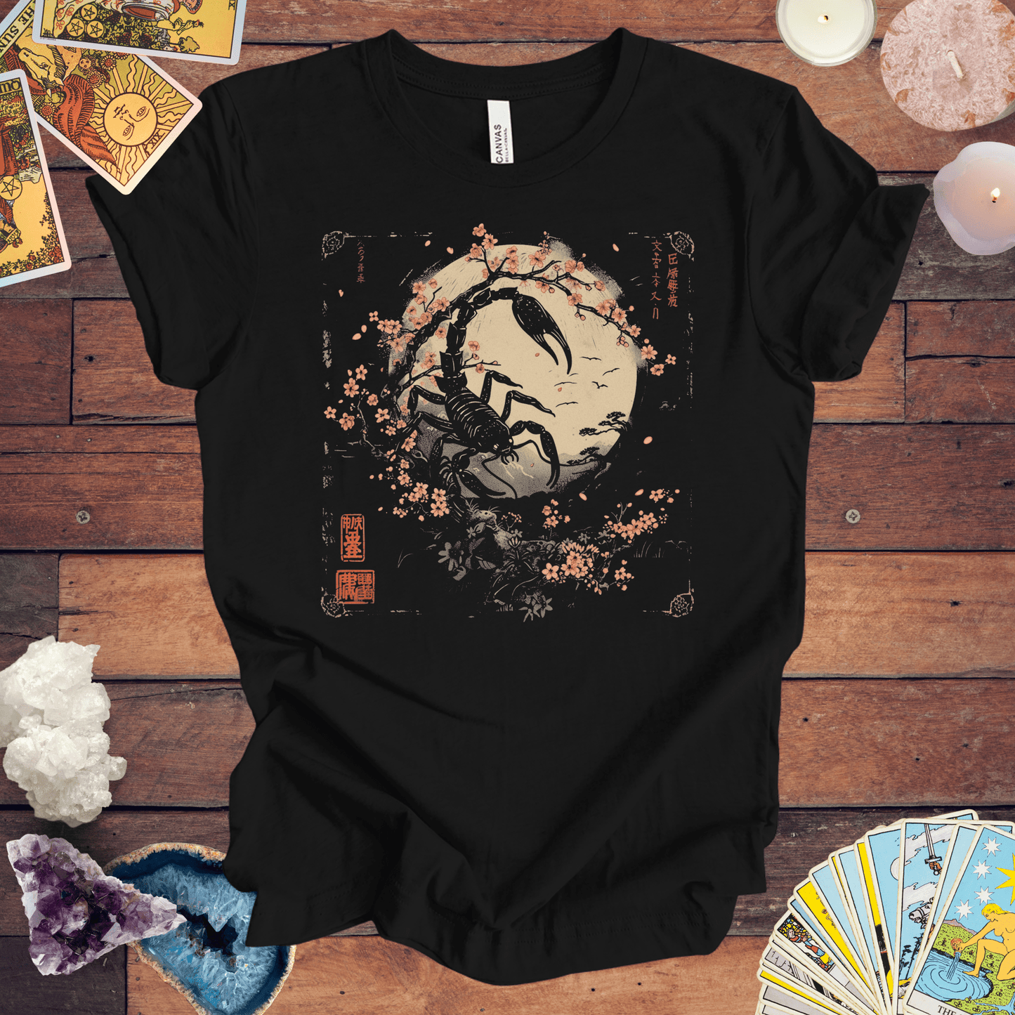 T-Shirt Black / S Scorpio's Night Sky TShirt: Japanese Art in Premium Cotton Blend