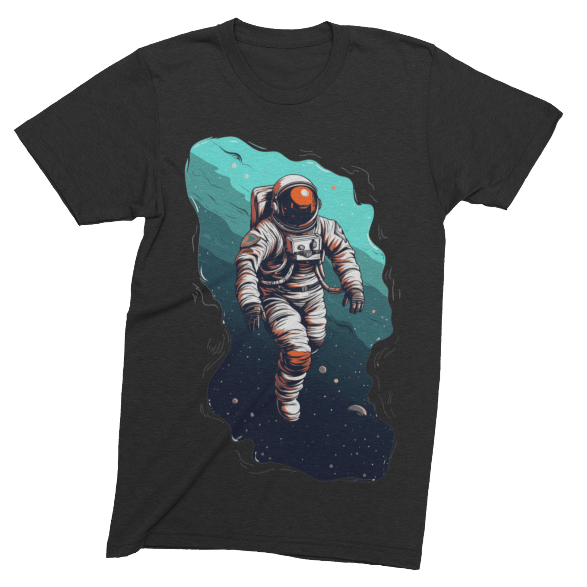 T-Shirt Black / S Spacewalker: Astronaut in Stellar Serenity T-Shirt