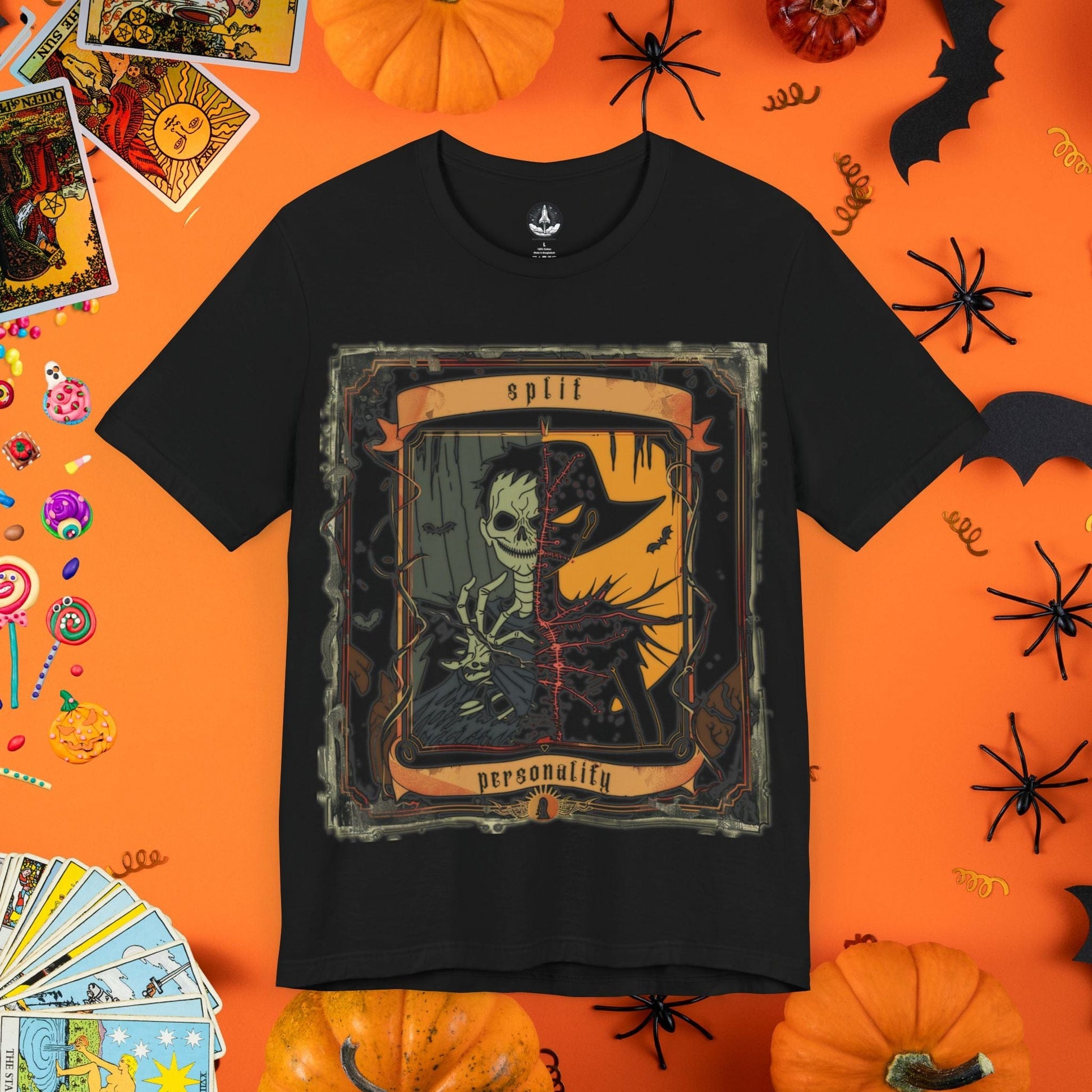 T-Shirt Black / S Split Personality Tarot Card T-Shirt - Halloween Limited Edition