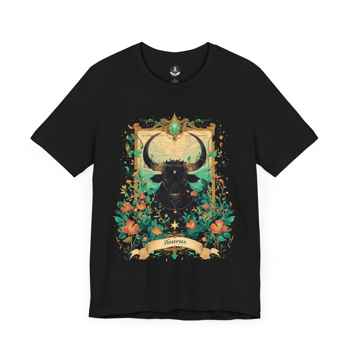 T-Shirt Black / S Taurus Blossom: Celestial Garden Astrology T-Shirt