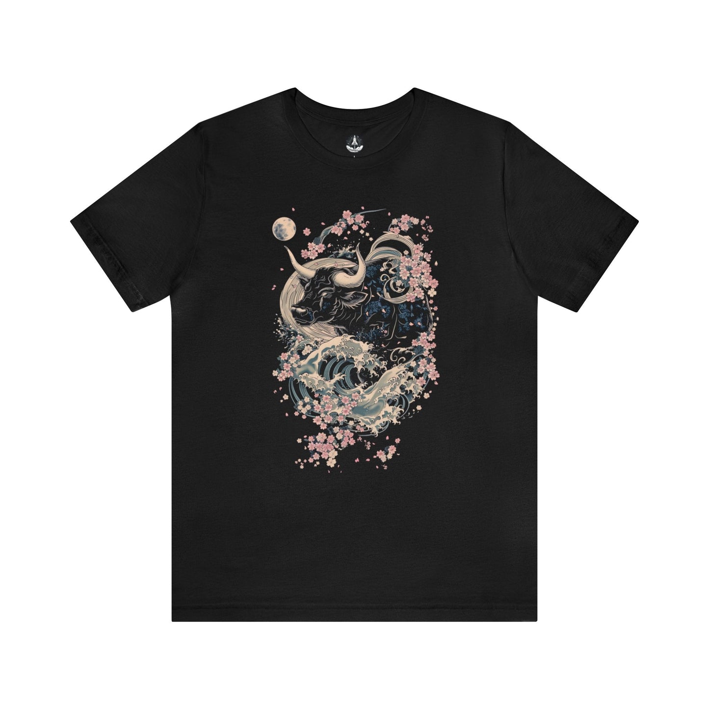 T-Shirt Black / S Taurus Floral Wave T-Shirt: Elegance in Motion