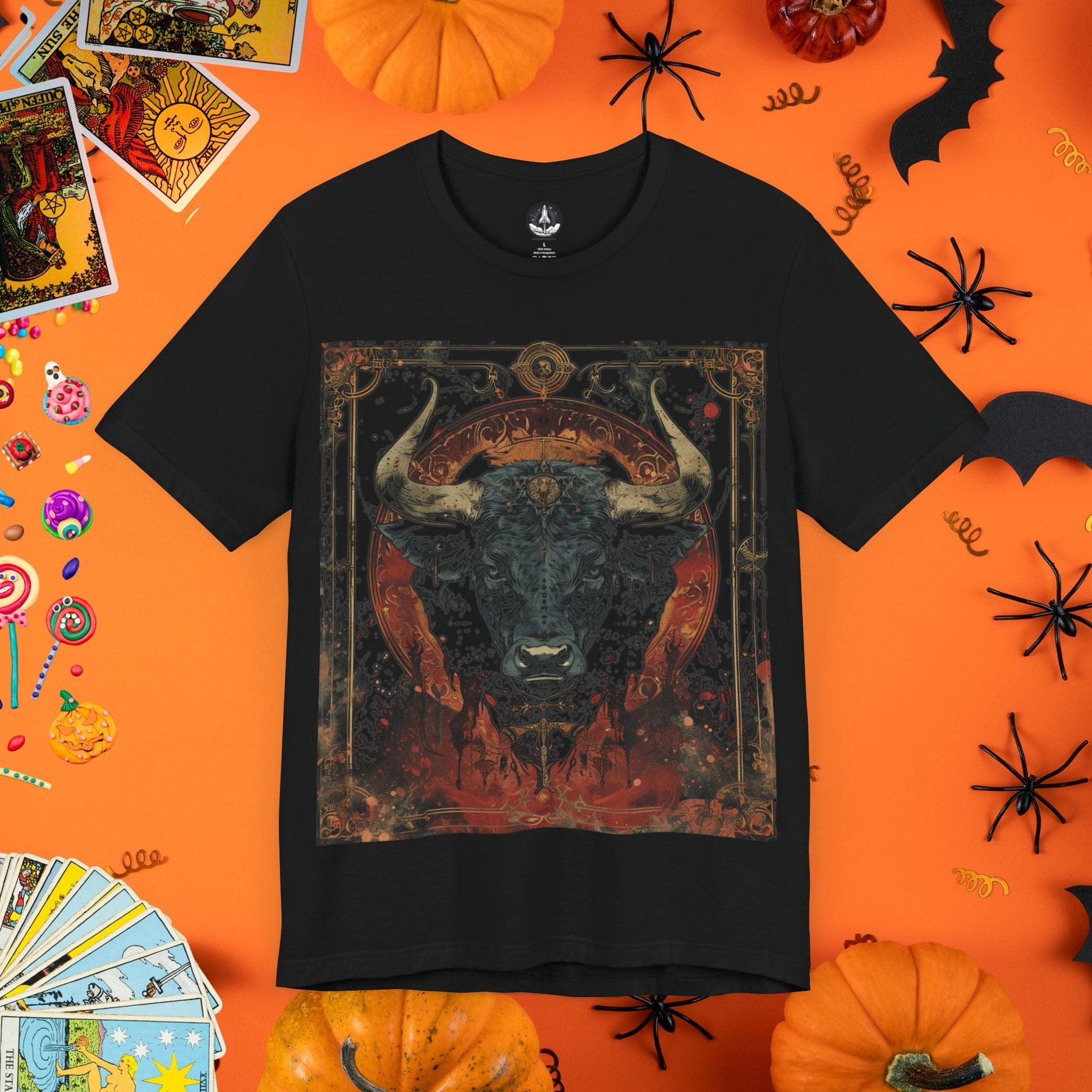 T-Shirt Black / S Taurus Gothic Tarot T-Shirt - Halloween Limited Edition