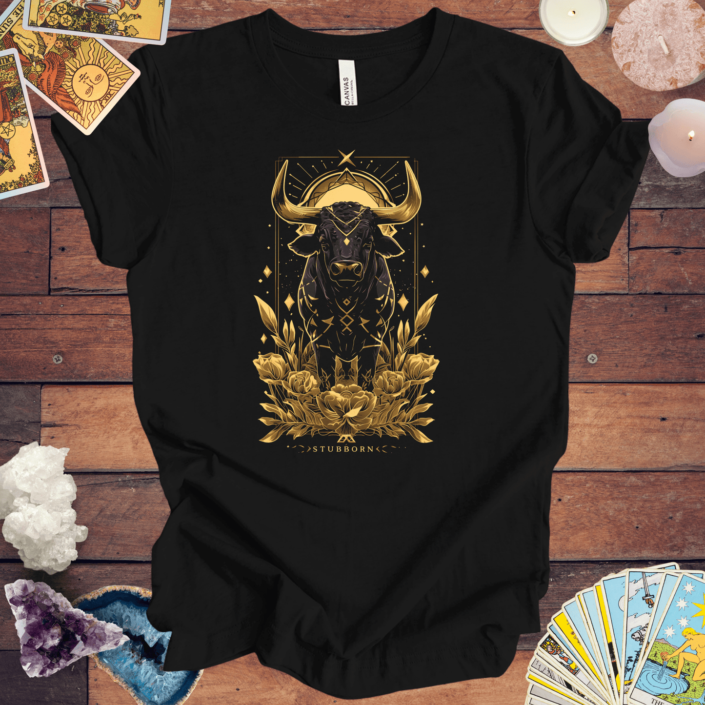 T-Shirt Black / S Taurus the Guardian: Astrological Bull Power T-Shirt