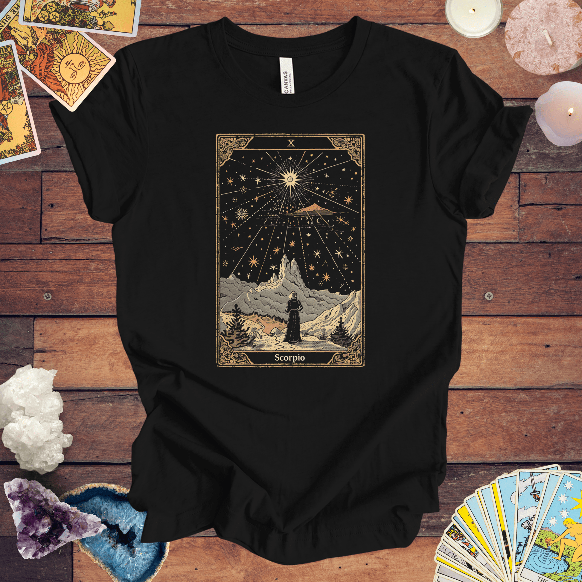 T-Shirt Black / S The Ambitious Visionary: Scorpio Tarot Card T-Shirt