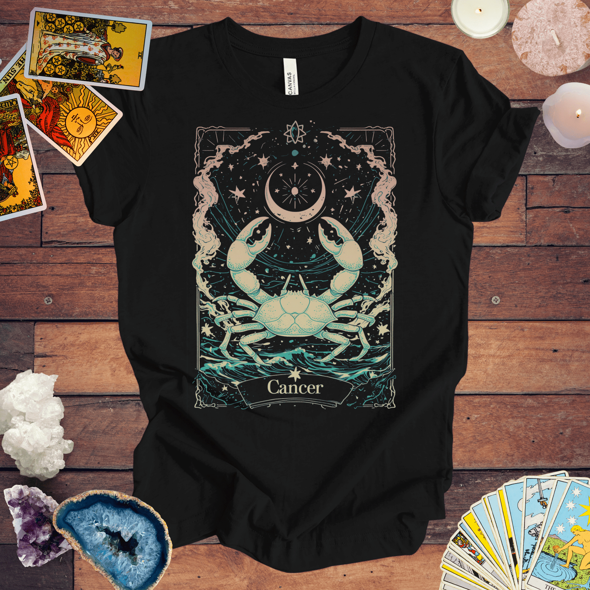 T-Shirt Black / S The Crab: Cancer Tarot Card T-Shirt