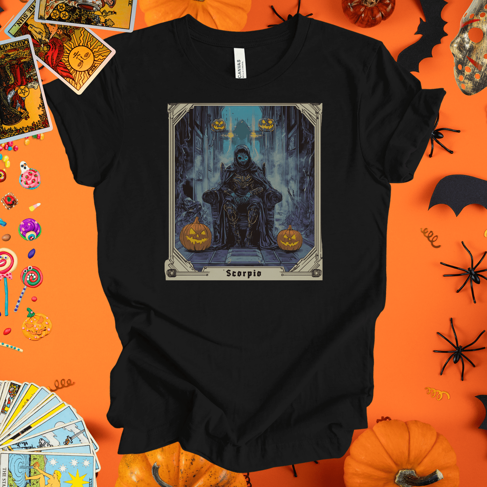 T-Shirt Black / S The Dark Visionary - Scorpio Tarot Card T-Shirt - Halloween Limited Edition