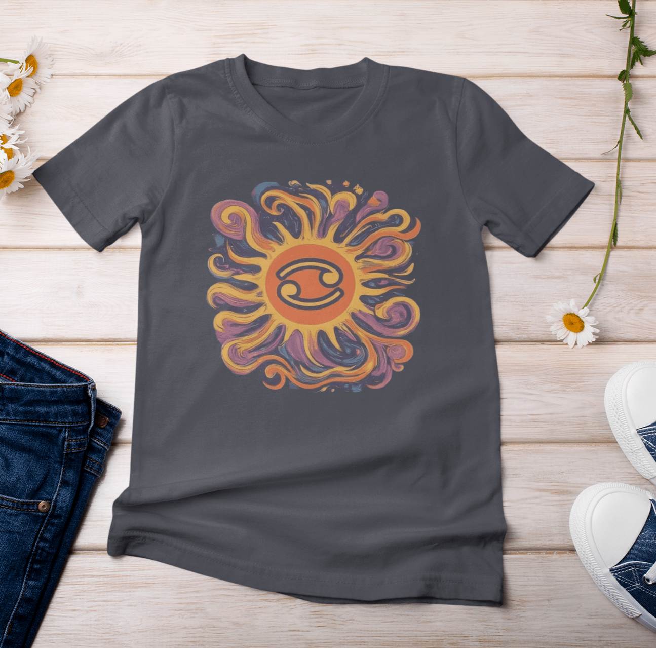 T-Shirt Cancer Cosmic Swirl T-Shirt: Embrace the Celestial Tide