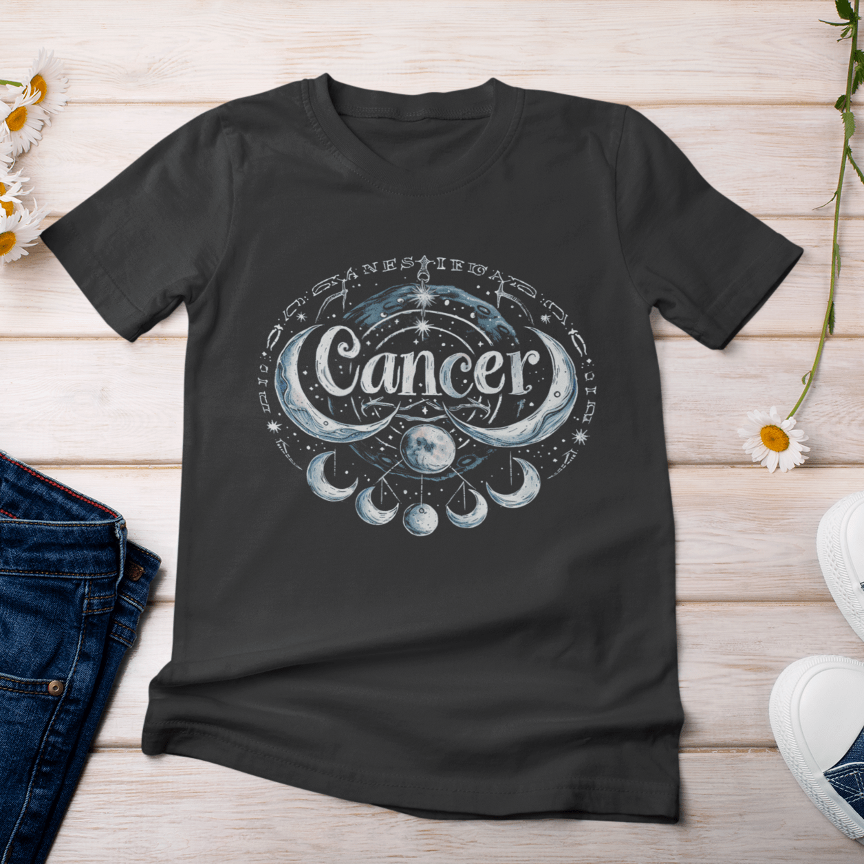 T-Shirt Cancer Lunar Essence T-Shirt: A Journey Through Moonlit Mystique