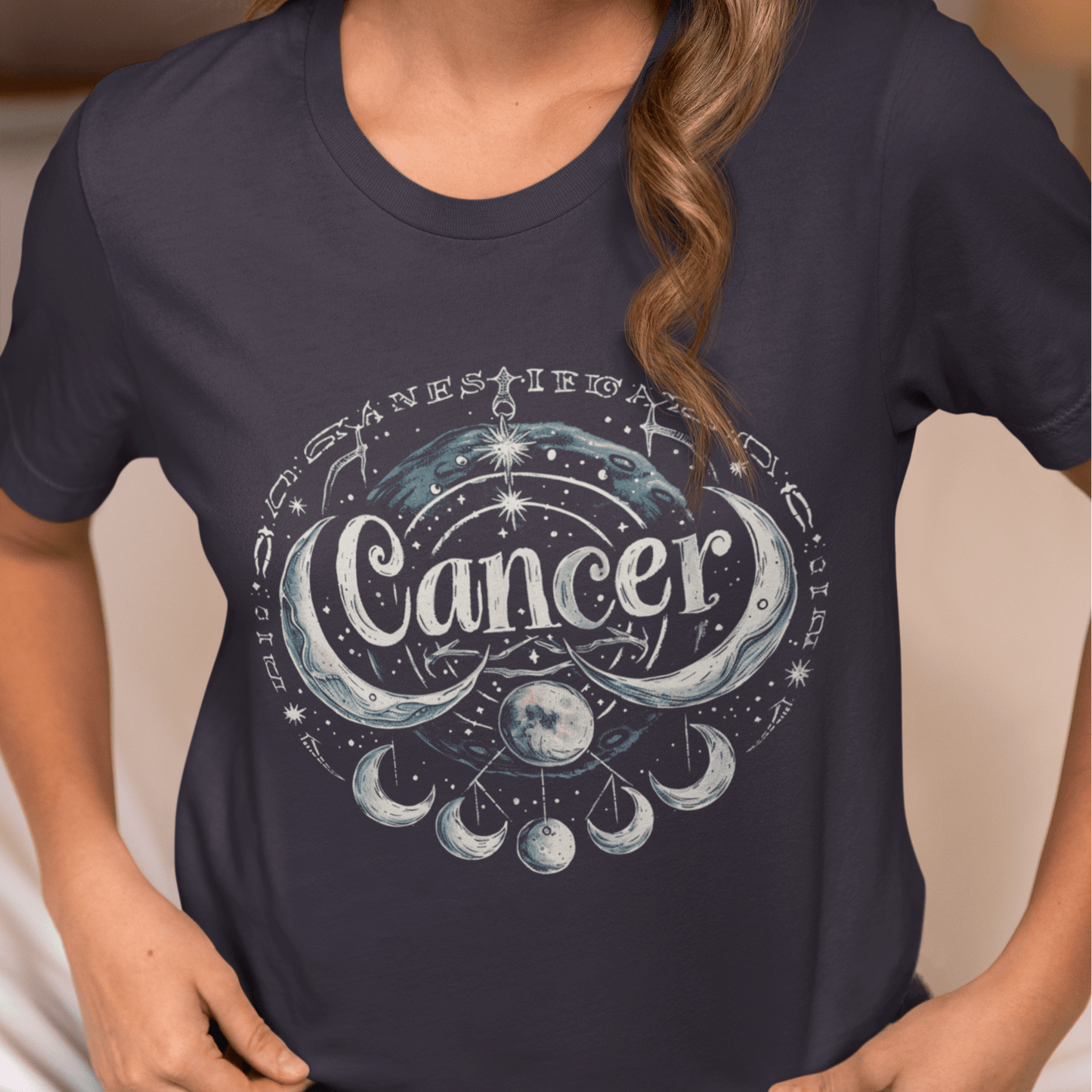 T-Shirt Cancer Lunar Essence T-Shirt: A Journey Through Moonlit Mystique