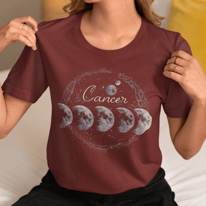 T-Shirt Cancer Lunar Phases T-Shirt: Cycle of Celestial Ebb and Flow