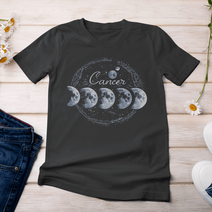 T-Shirt Cancer Lunar Phases T-Shirt: Cycle of Celestial Ebb and Flow