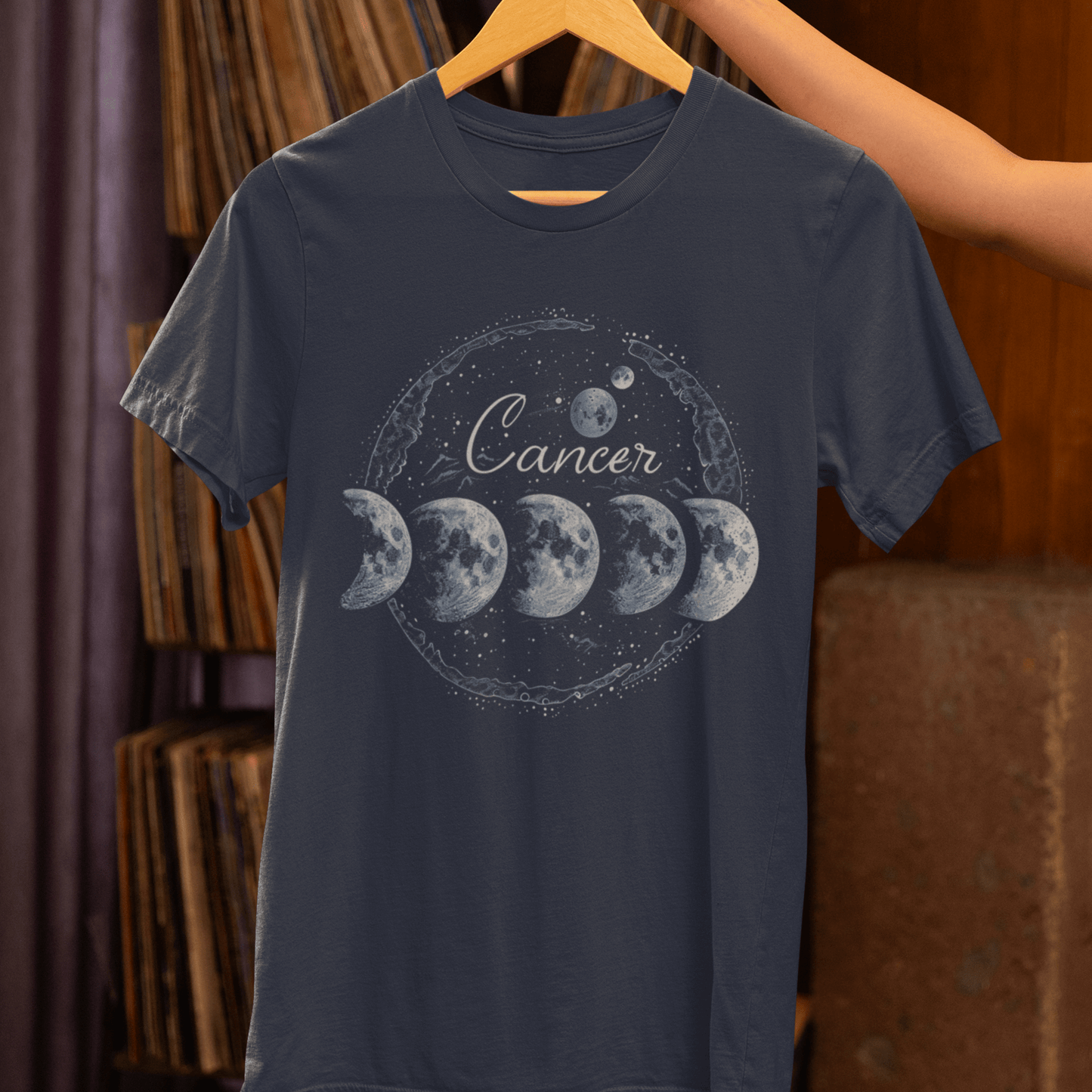 T-Shirt Cancer Lunar Phases T-Shirt: Cycle of Celestial Ebb and Flow