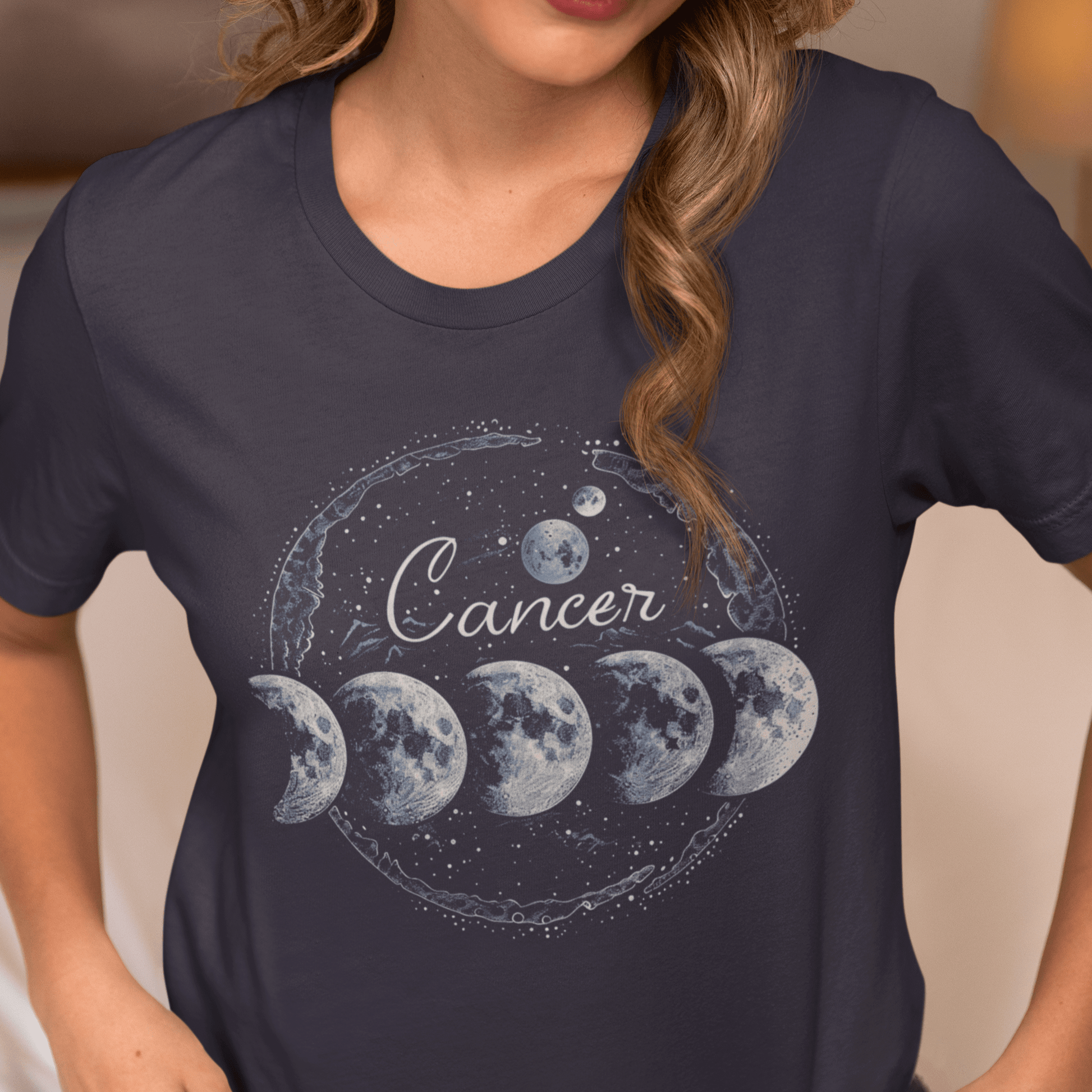 T-Shirt Cancer Lunar Phases T-Shirt: Cycle of Celestial Ebb and Flow