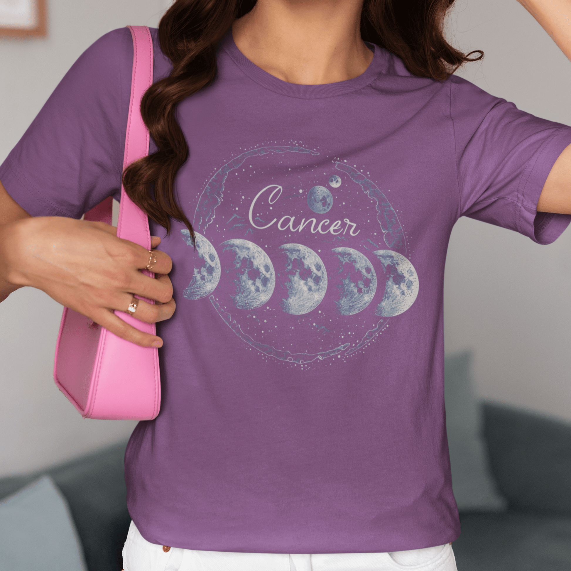 T-Shirt Cancer Lunar Phases T-Shirt: Cycle of Celestial Ebb and Flow