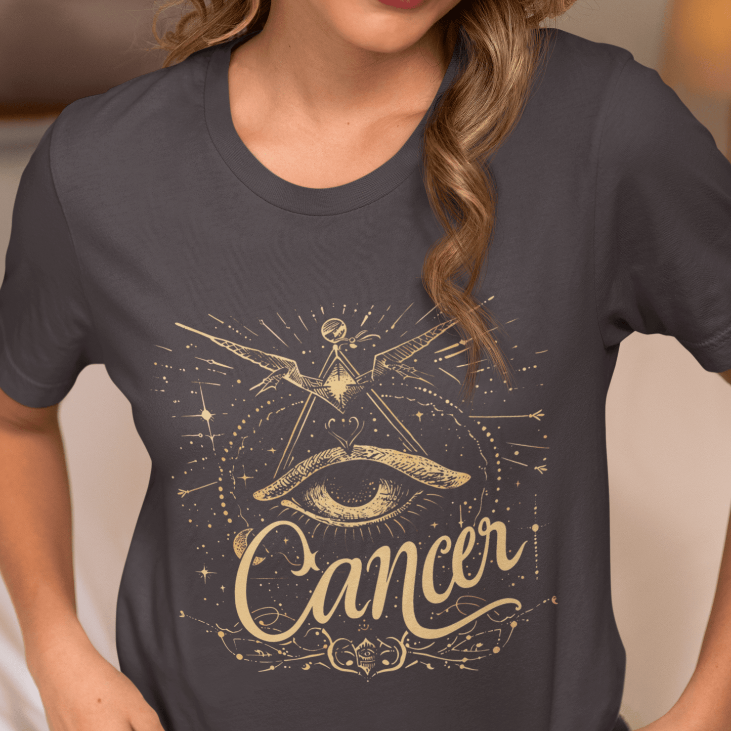 T-Shirt Cancer Mystical Intuition T-Shirt: Gaze into the Celestial Insight