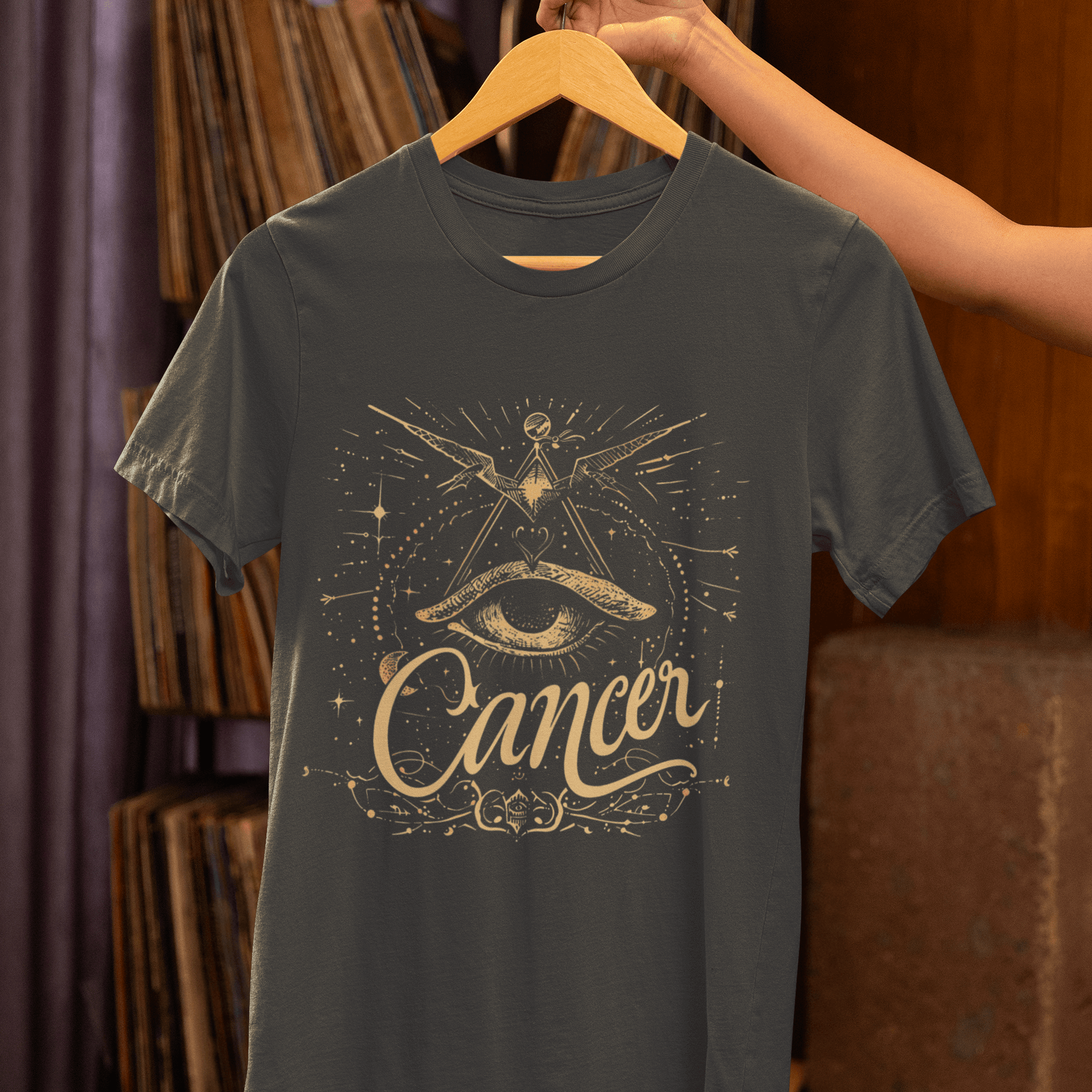 T-Shirt Cancer Mystical Intuition T-Shirt: Gaze into the Celestial Insight