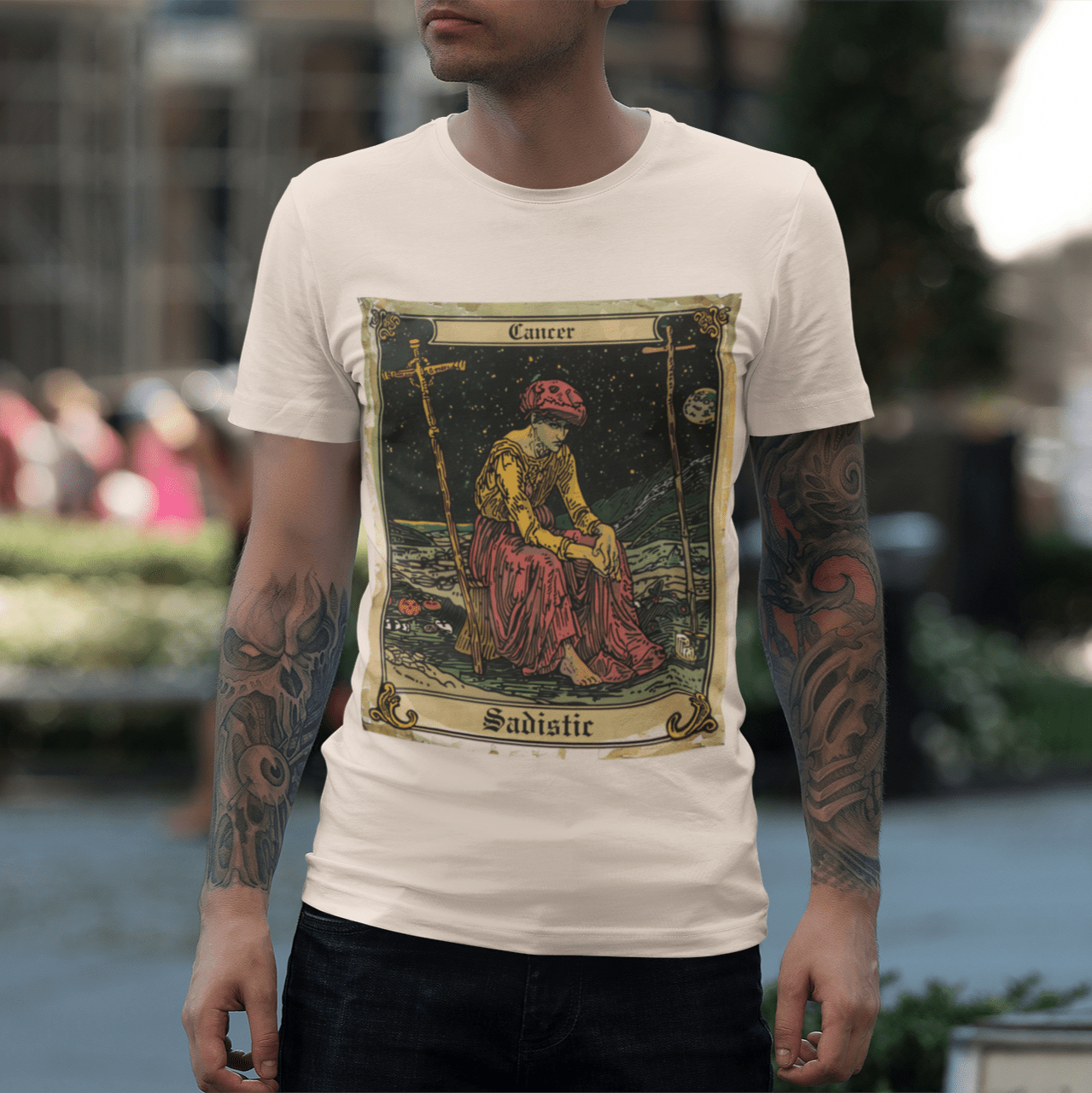 T-Shirt Cancer Sadistic Tarot Card T-Shirt - Halloween Limited Edition