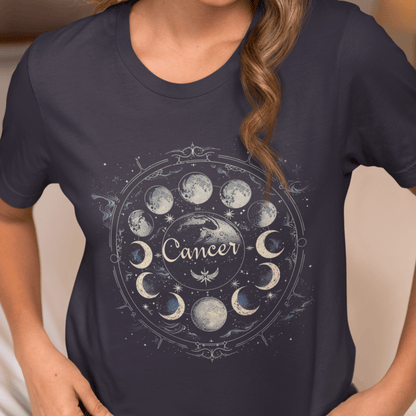 T-Shirt Cancer Zodiac Lunar Cycle T-Shirt: Embrace the Moon's Journey