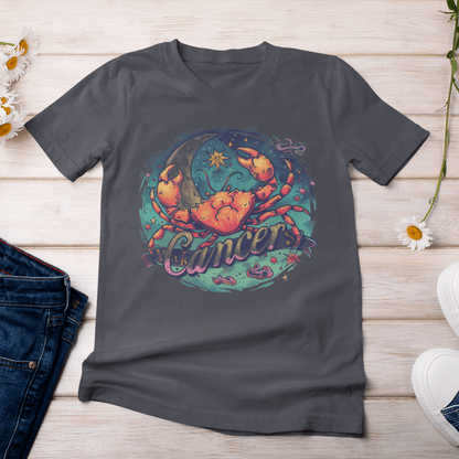 T-Shirt Cancer Zodiac Tattoo Art T-Shirt: Cosmic Crustacean Vibrance