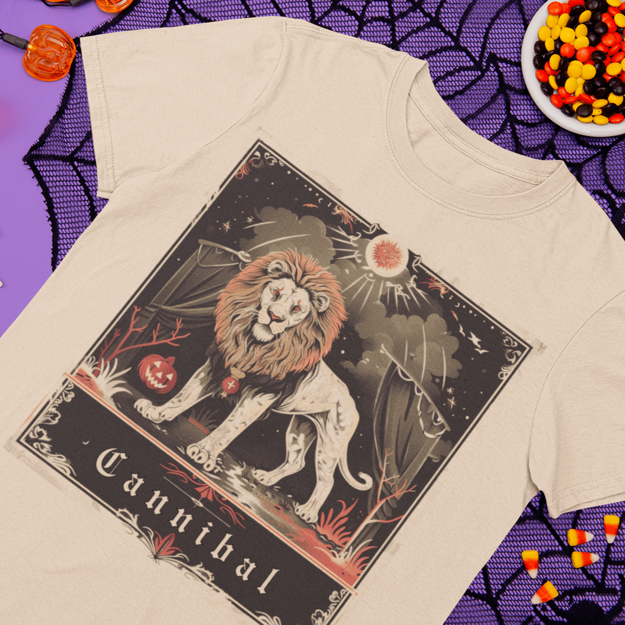 T-Shirt Cannibal Leo Halloween Tarot Card T-Shirt - Halloween Limited Edition