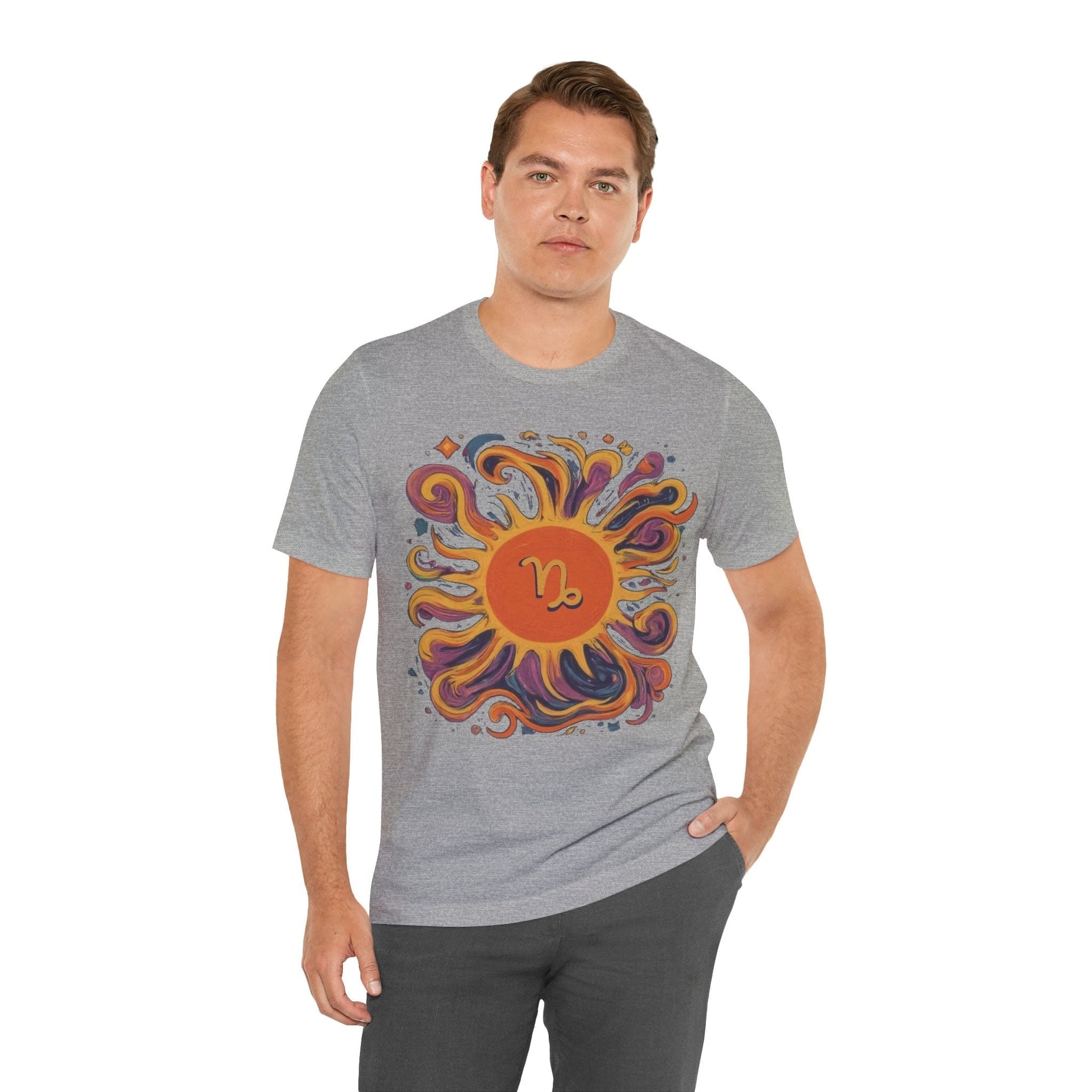 T-Shirt Capricorn Solar Swirl Soft T-Shirt: Grounded Radiance