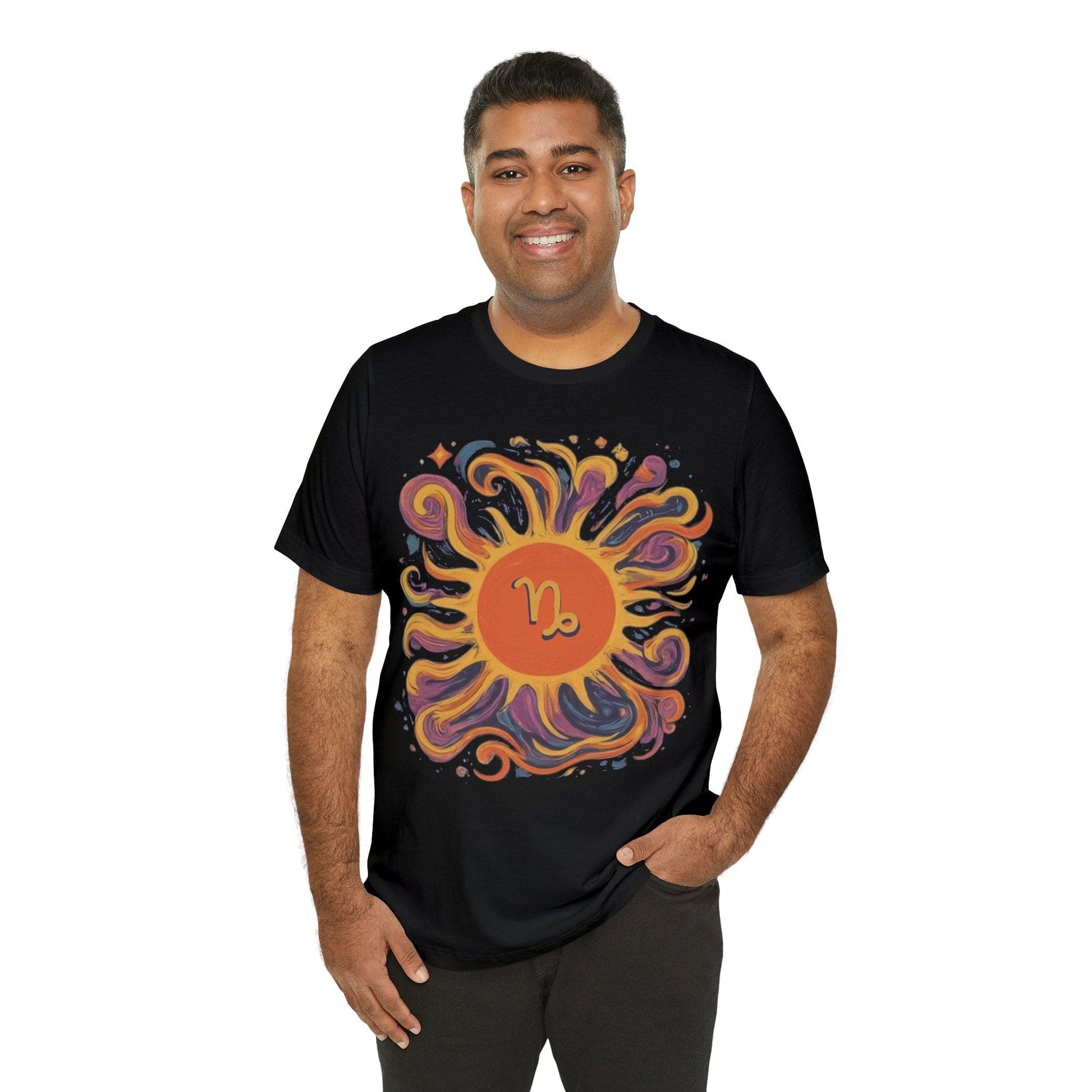 T-Shirt Capricorn Solar Swirl Soft T-Shirt: Grounded Radiance
