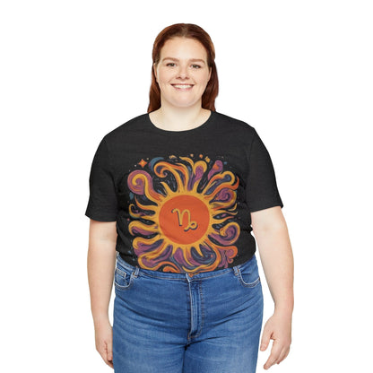 T-Shirt Capricorn Solar Swirl Soft T-Shirt: Grounded Radiance