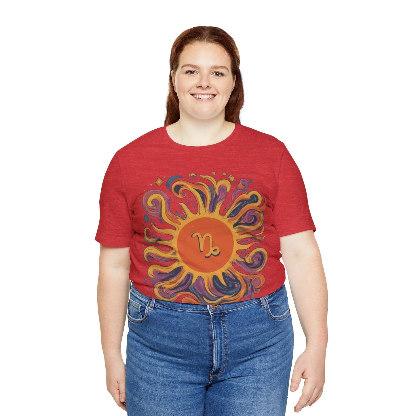 T-Shirt Capricorn Solar Swirl Soft T-Shirt: Grounded Radiance