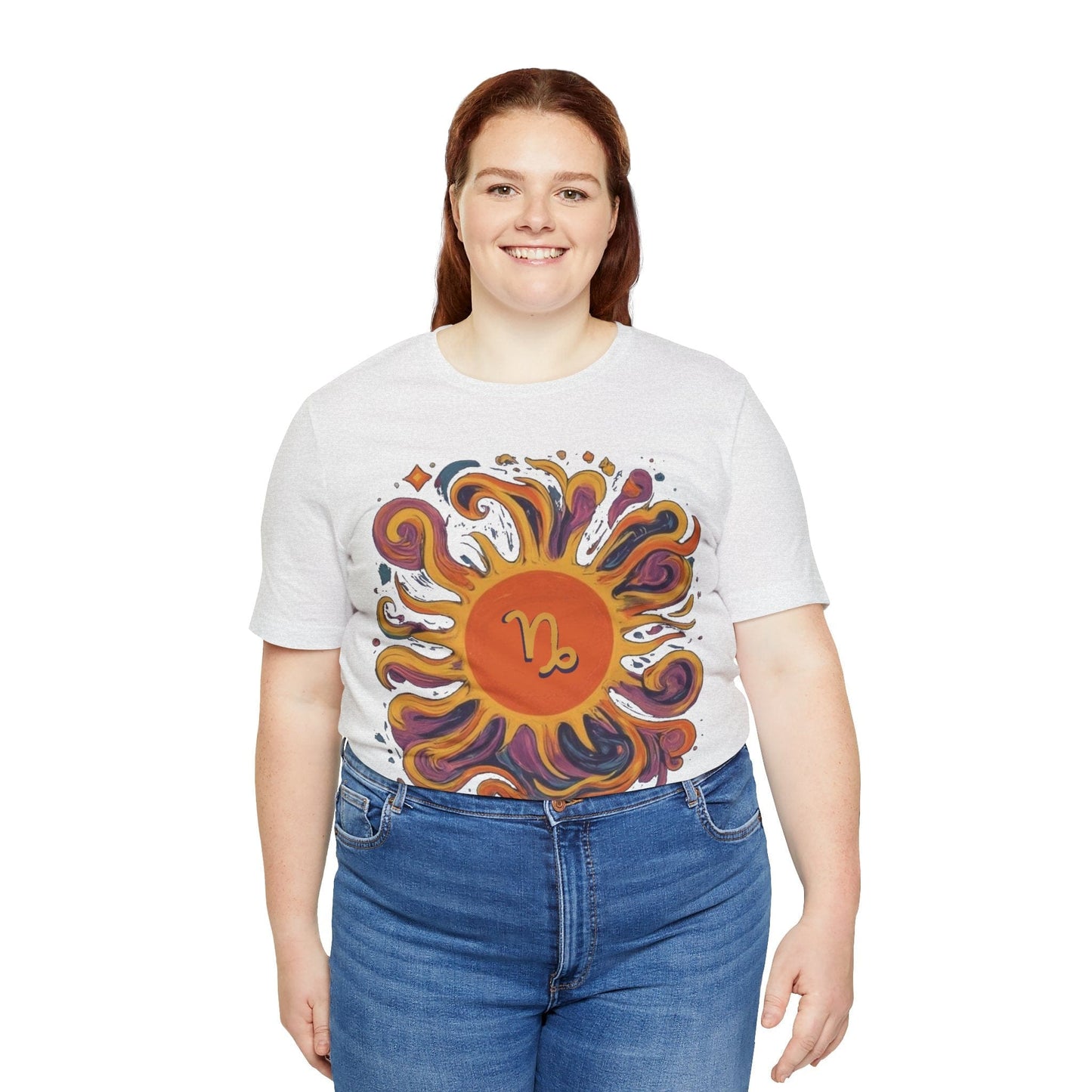 T-Shirt Capricorn Solar Swirl Soft T-Shirt: Grounded Radiance