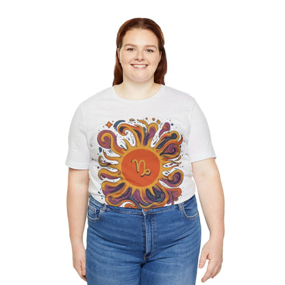 T-Shirt Capricorn Solar Swirl Soft T-Shirt: Grounded Radiance