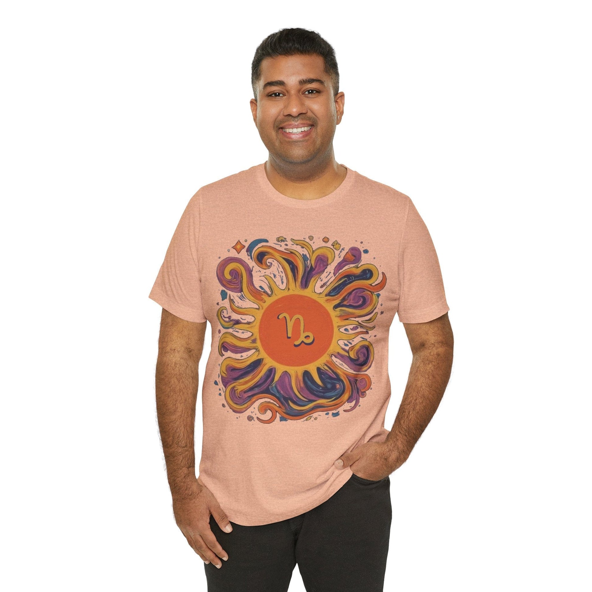 T-Shirt Capricorn Solar Swirl Soft T-Shirt: Grounded Radiance