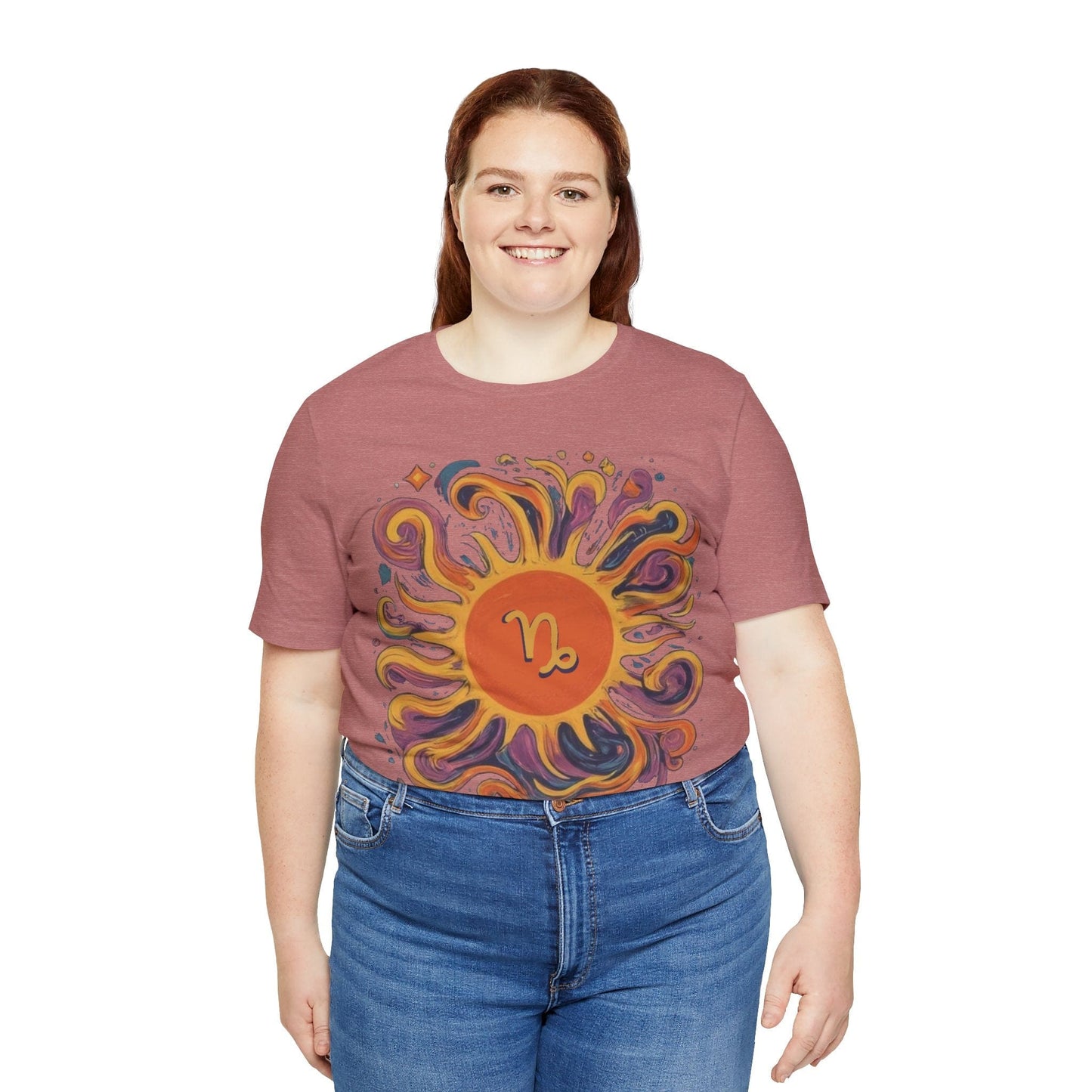 T-Shirt Capricorn Solar Swirl Soft T-Shirt: Grounded Radiance