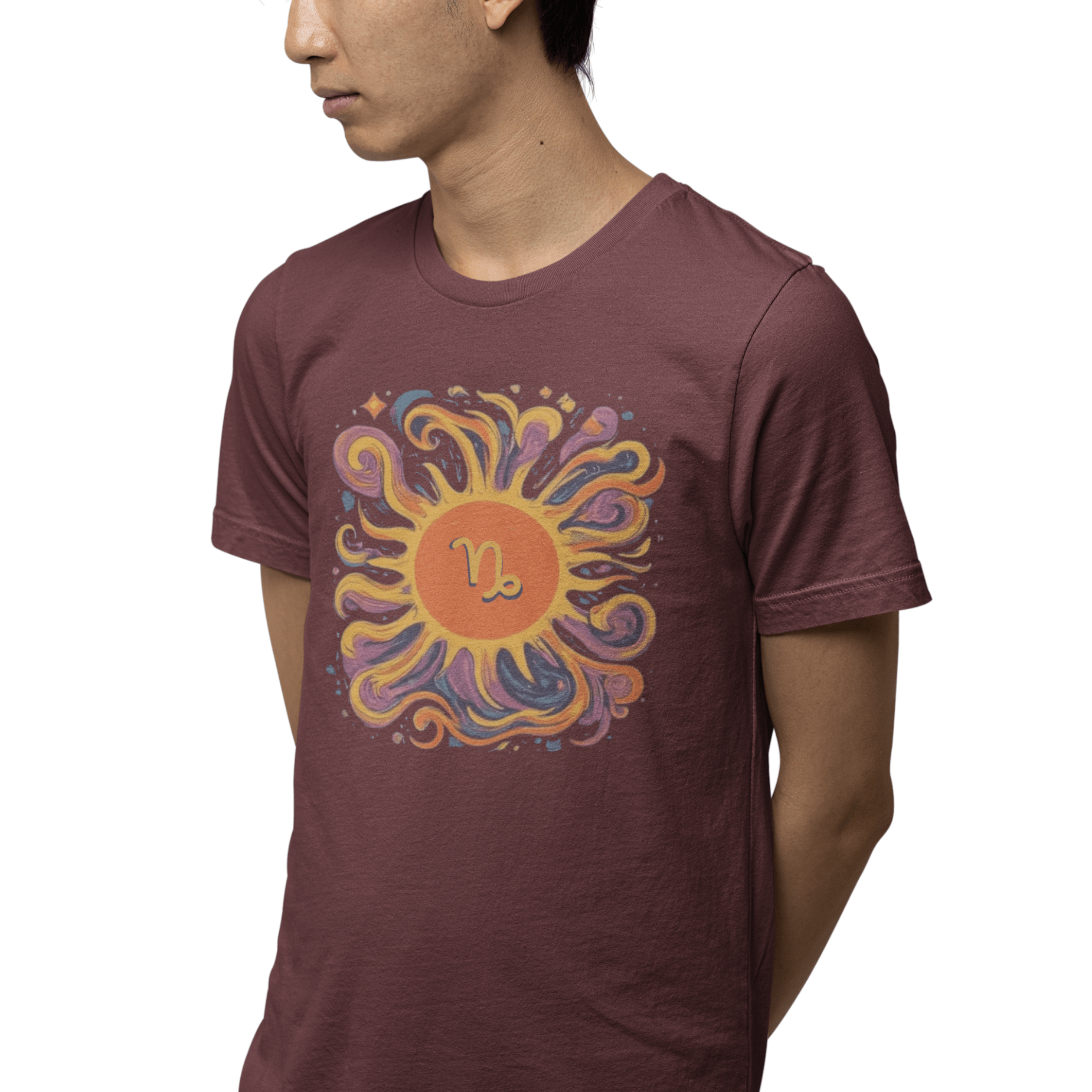 T-Shirt Capricorn Solar Swirl Soft T-Shirt: Grounded Radiance