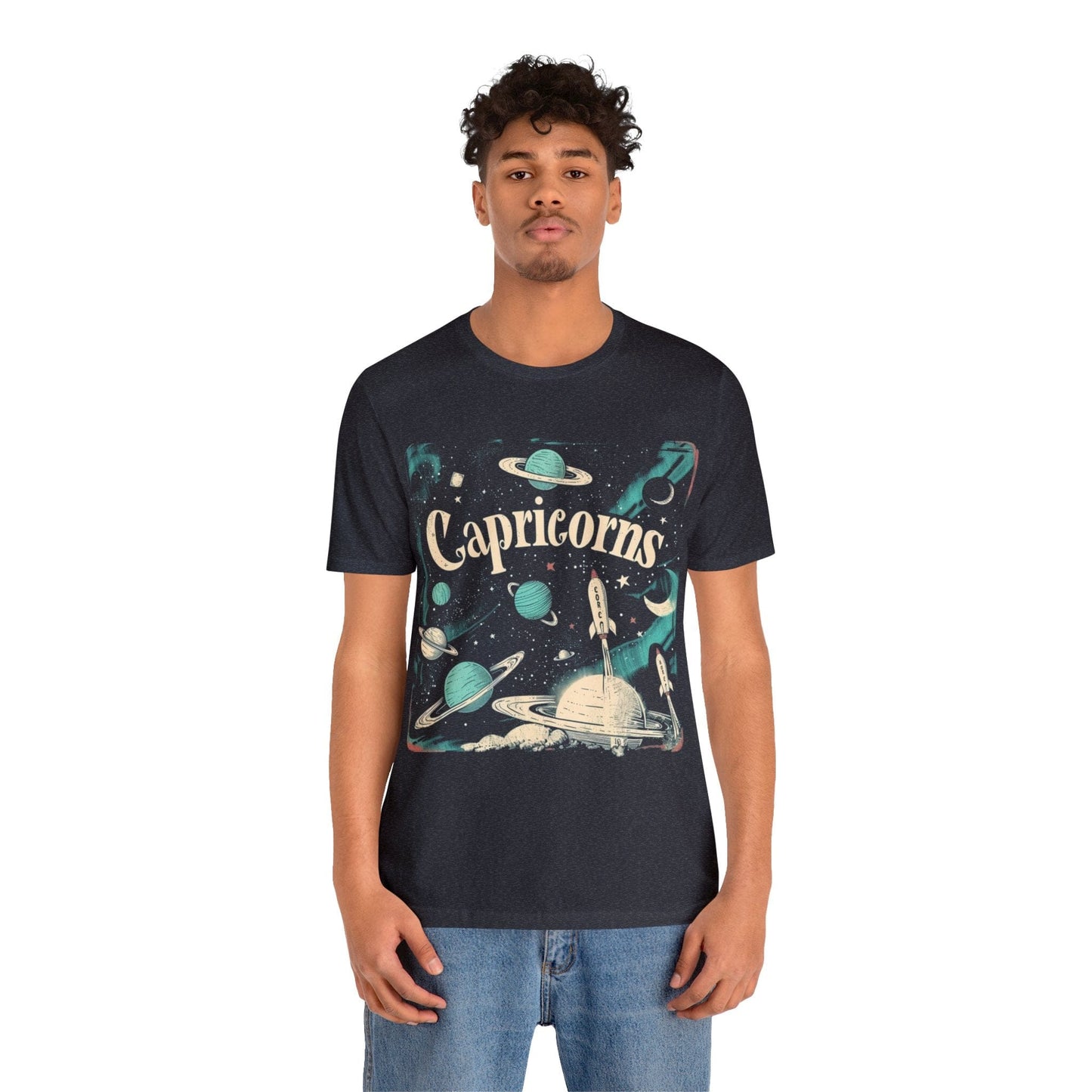 T-Shirt Capricorn Space Age Odyssey T-Shirt: Vintage Galactic Style