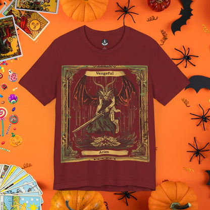 T-Shirt Cardinal / S Vengeful Aries Tarot Card T-Shirt - Halloween Limited Edition