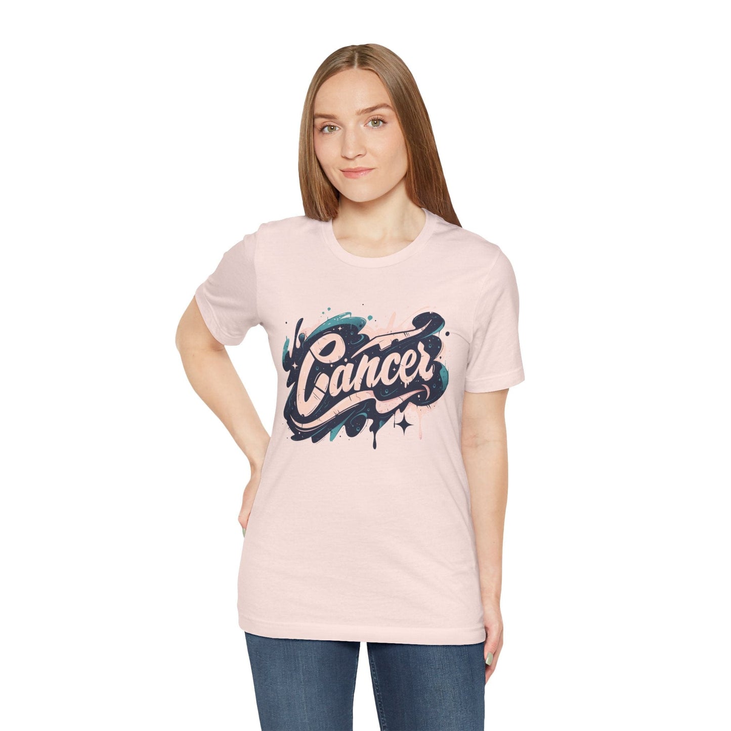 T-Shirt Cosmic Splash Cancer TShirt: Emotions in Hues